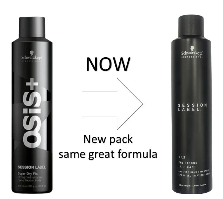 Schwarzkopf Professional Osis + Session Label Strong Hold Hair Super Dry Fix Spray (300ml)