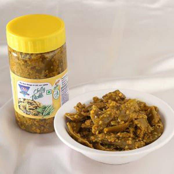 Om Namkeen Green Chilli Pickle - 200 gms