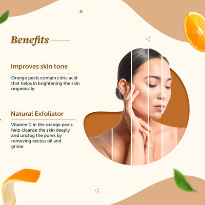 100% Natural Orange Peel Powder For Skin Glow & Reduce Dullness