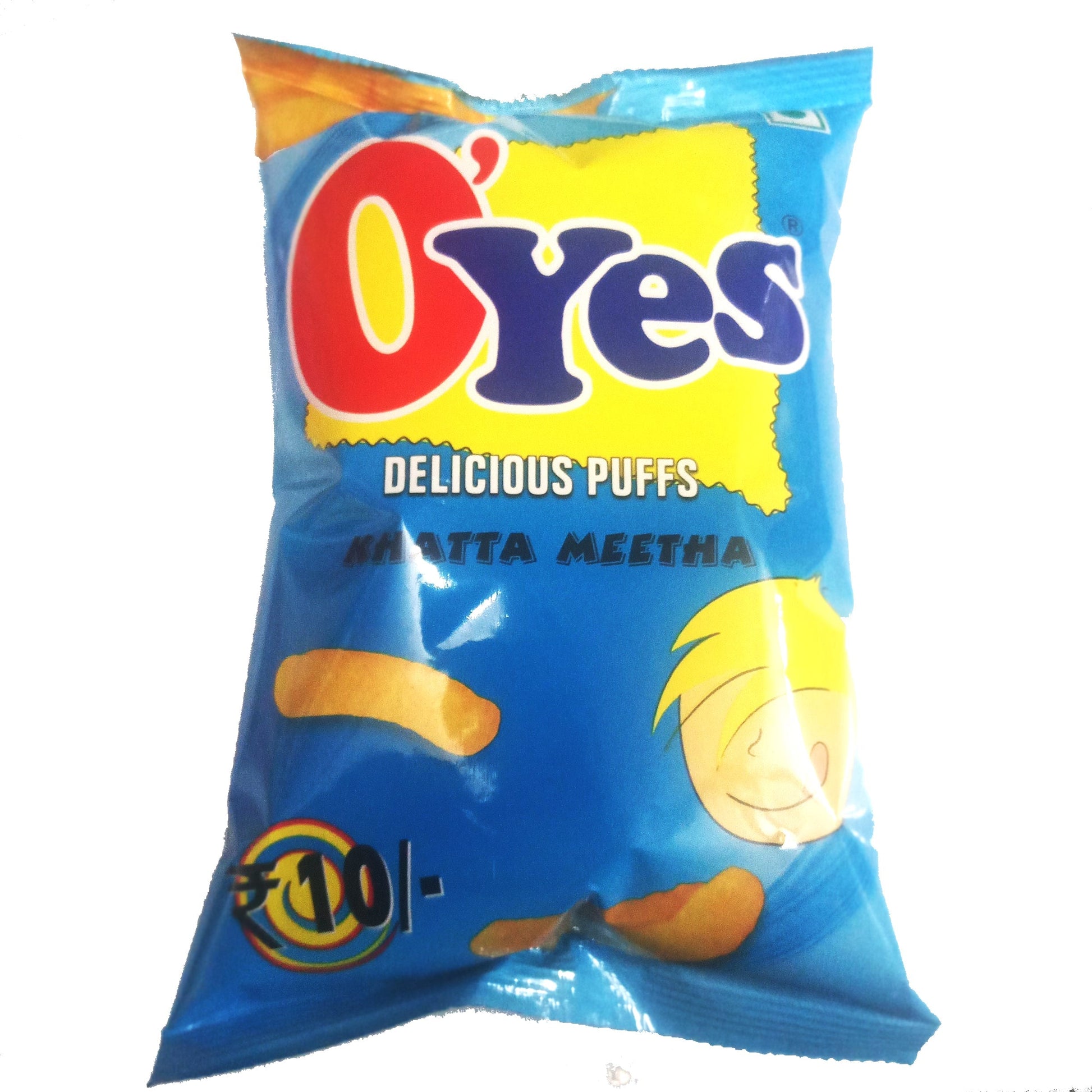 50x O'Yes Delicious Puffs Khatta Meetha, 40g each (Pack of 50)