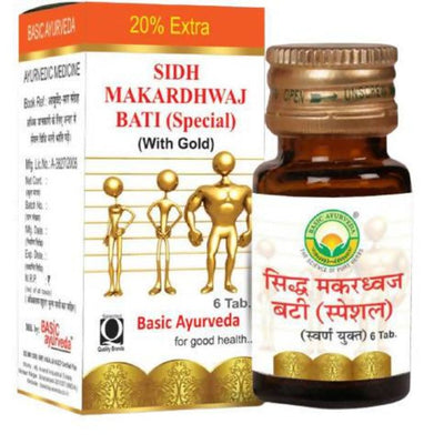 Basic Ayurveda Sidh Makardhwaj Bati Special (with Gold)