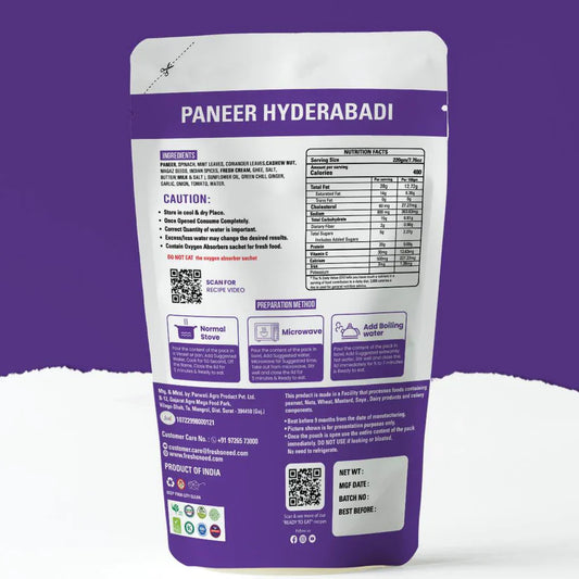 Fresh O Need Paneer Hyderabadi - Ready To Eat 220 gms