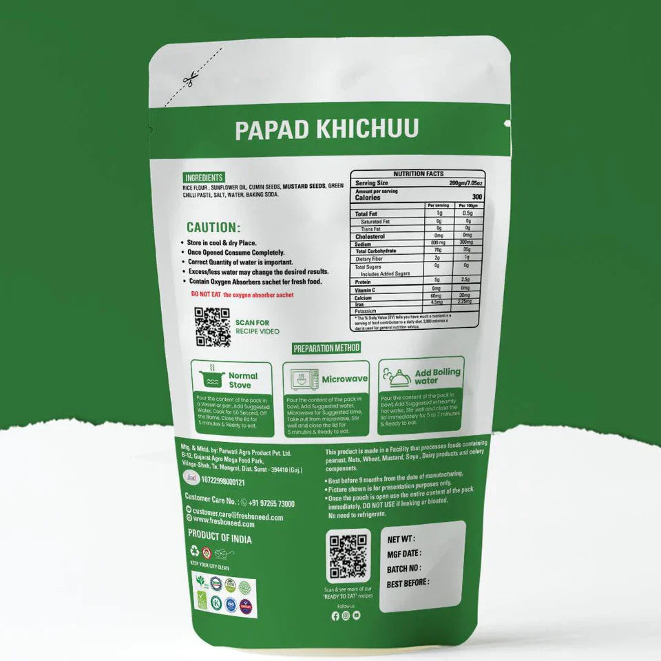 Fresh O Need Papad Khichuu ( with masala ) - Ready To Eat 200 gms