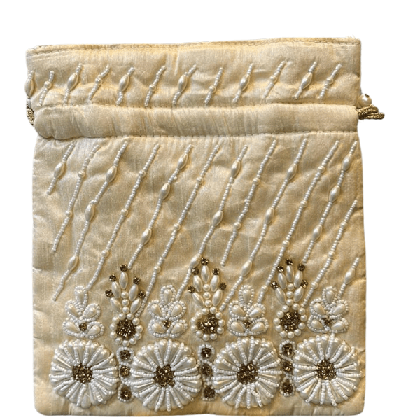Pearl Handwork Potli |One sided Work | Set of 2