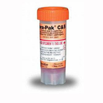 Para-Pak CS Stool Transport Vials Containing C & S Medium, 20/Box
