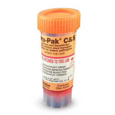 Para-Pak CS Stool Transport Vials Containing C & S Medium, 20/Box