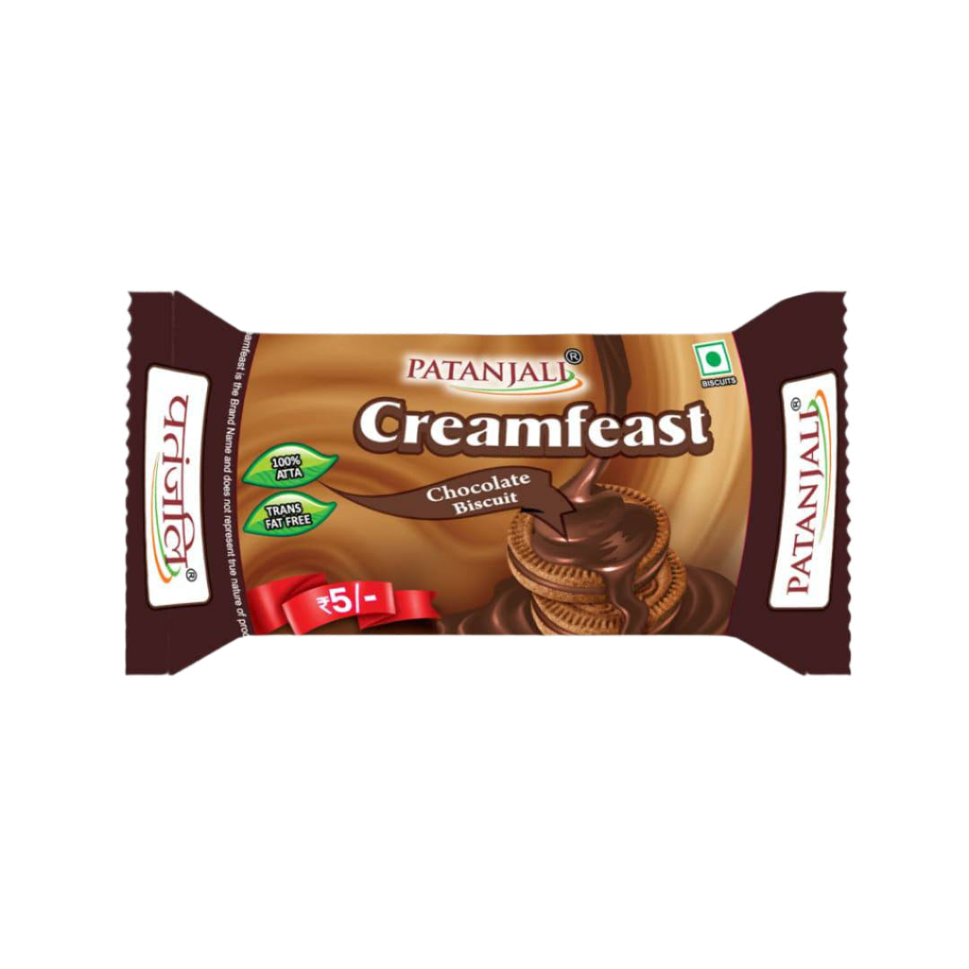 Patanjali Creamfeast Chocolate Biscuit - Set Of 2 | 35 gms each