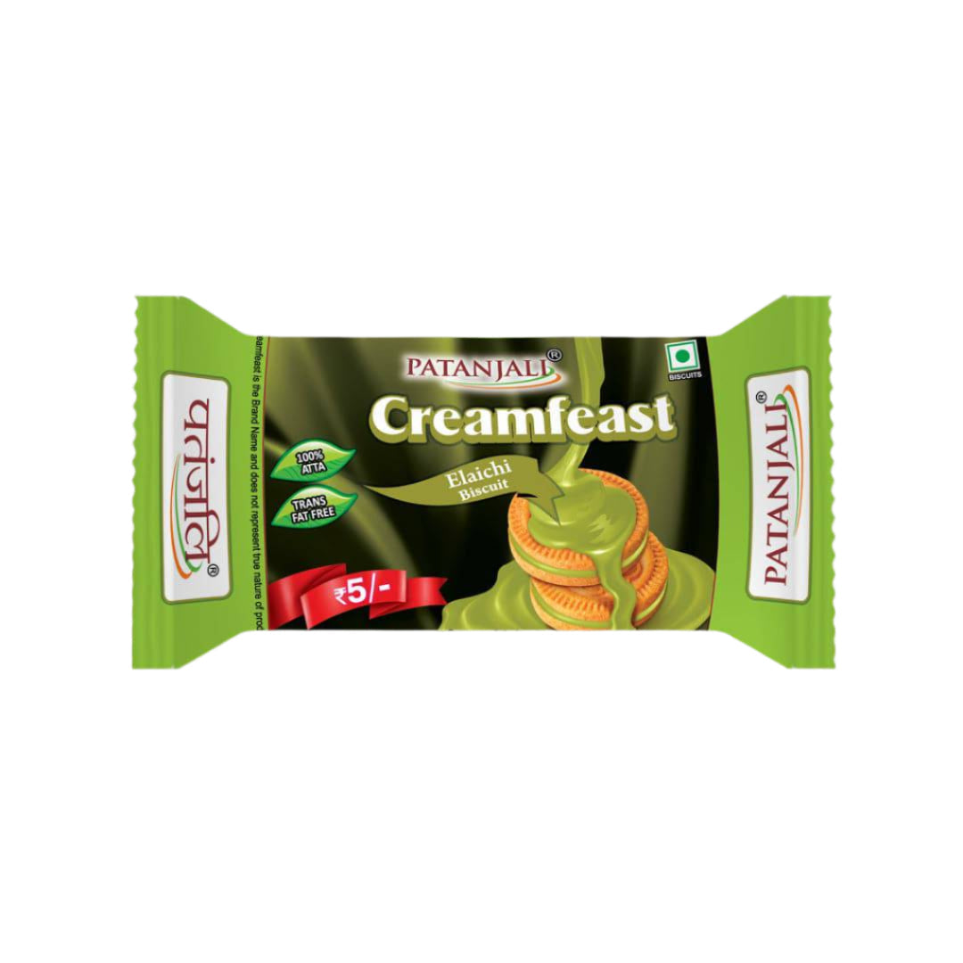 Patanjali Creamfeast Elaichi Biscuit - Set Of 2 | 35 gms Each