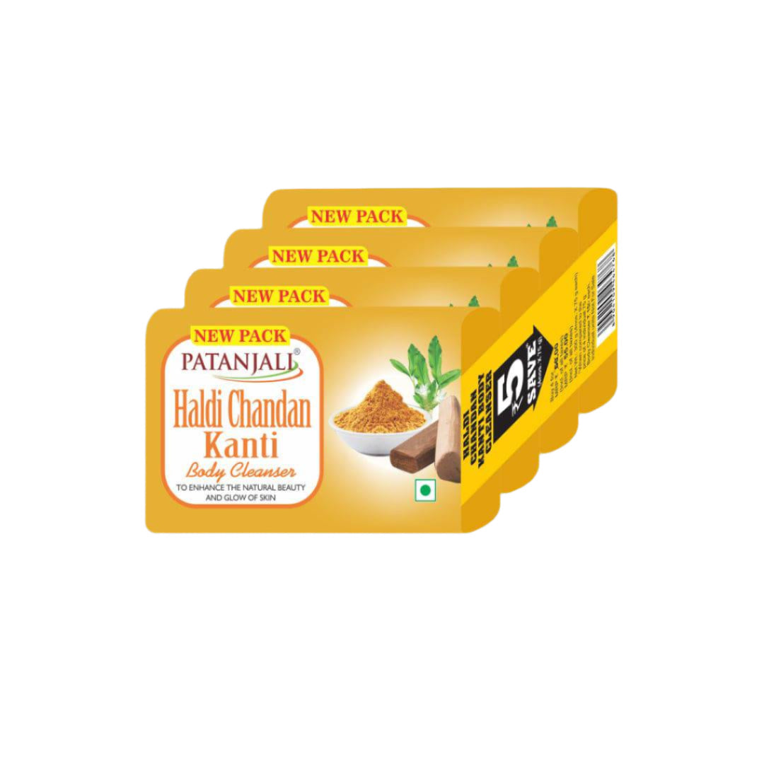 Patanjali Haldi Chandan Kanti Body Cleanser-(4x1) 75 G - 300 gms