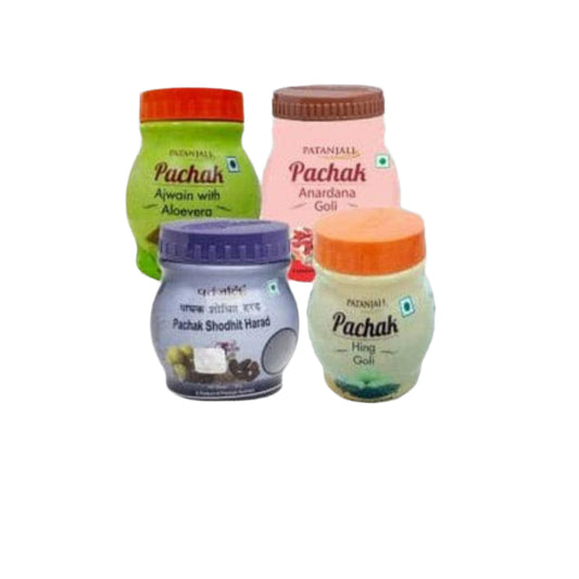 DIGESTIVE HEALTH COMBO - PACHAK ANARDANA 100 gms+PACHAK HING GOLI 100 gms+PACHAK SHODHIT HARAD 100 gms+ PACHAK AJWAIN WITH ALOEVERA 100gm