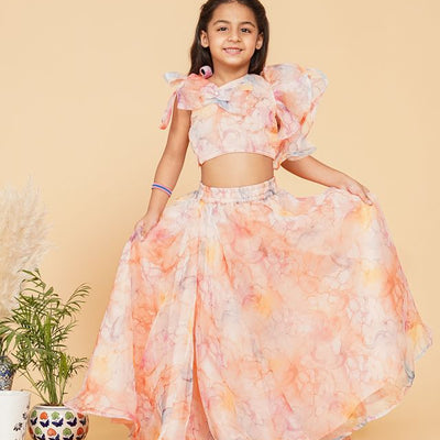 Designing  Crop Blouse with Flared Skirt Collection