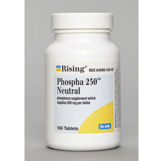 Phospha 250 Neutral Phosphorus Supplement Tablets, 100 Count (Rx)