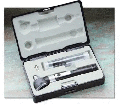 Pocket Otoscope Set with Fiber Optic Wide Angle Swivel 2.5v Lens