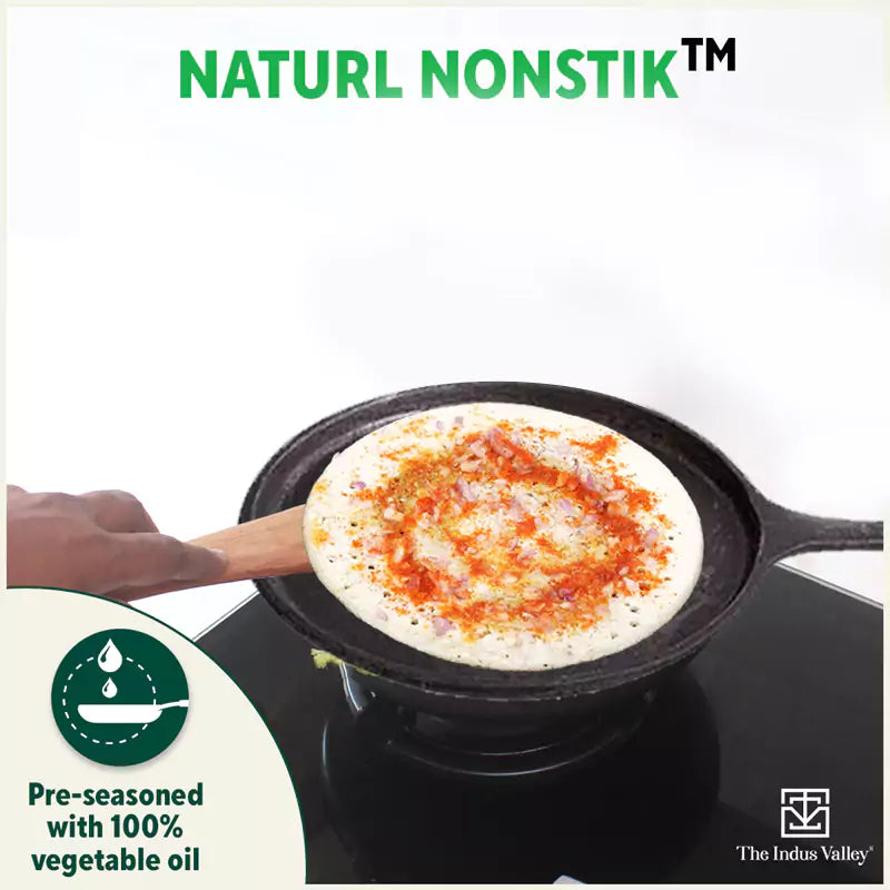 CASTrong Cast Iron Cookware Set: Tawa+ Kadai+ Frypan, Kitchen Set for Home, Pre-seasoned, 100% Pure, Induction, Free ₹400 Tadka Pan