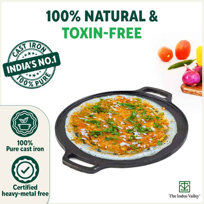 CASTrong Cast Iron Cookware Set: Tawa+ Kadai, Kitchen Set for Home, Pre-seasoned, 100% Pure, Toxin-free, Induction, Free ₹400 Tadka Pan