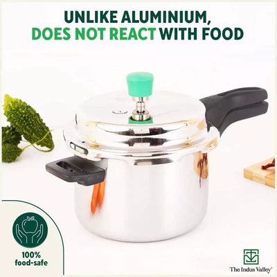 2L+5L RapidCuk Tri-ply Stainless Steel Pressure Cooker Combo+ Free ₹600 Wood Chopping Board, Premium Quality, 3 Layer Thick Body, 5Yr Warranty, ISI Certified, Induction & Gas