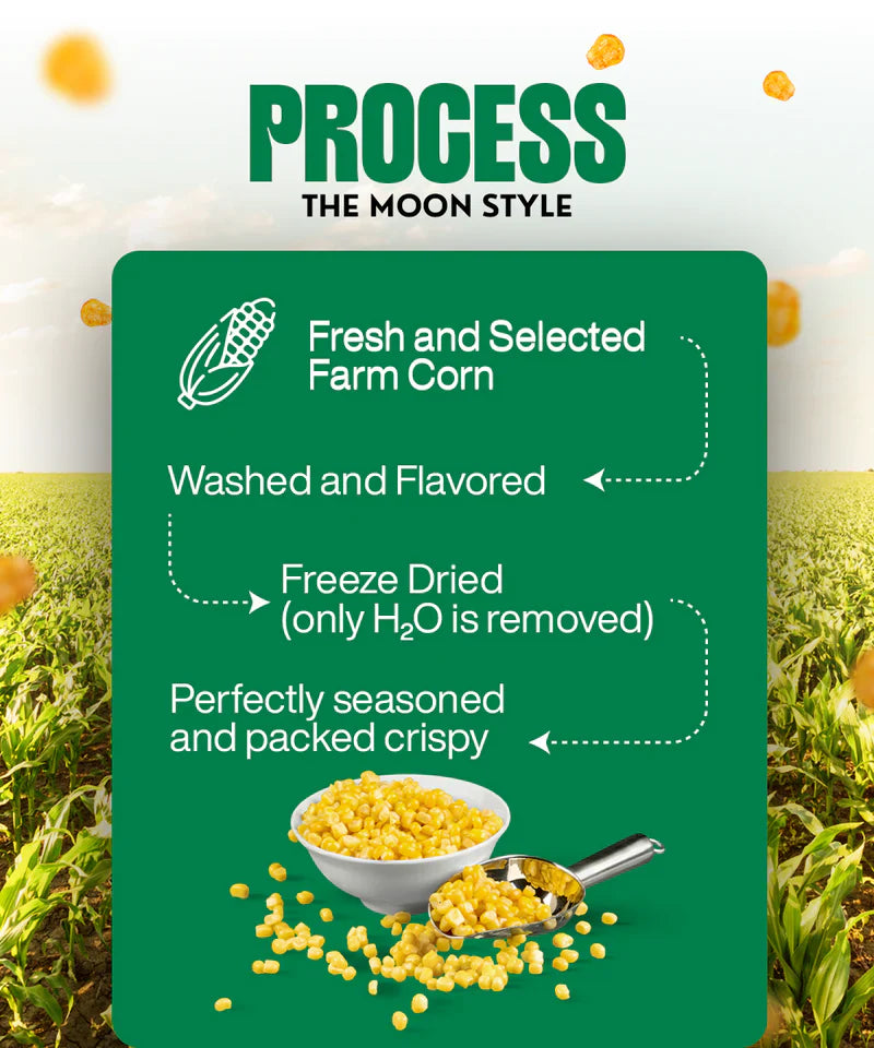 Moon Freeze Dried Crispy Corn  Sour Cream & Onion | ( Pack Of 3 ) 20 gms each