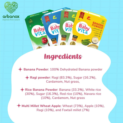 BabyVita Arbanox Nutribox Prime Essential Meals For Little Ones Variety of Nutrient-Packed Powders Combo