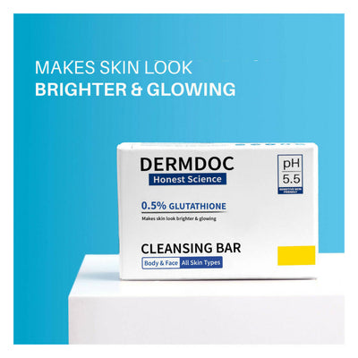 Dermdoc 0.5% Glutathione Cleansing Bar for Brighter & Glowing, All skin Types