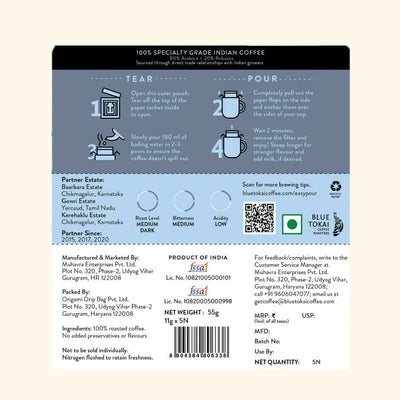 Blue Tokai Jacaranda Blend Medium Dark Roast Easy Pour Sachets