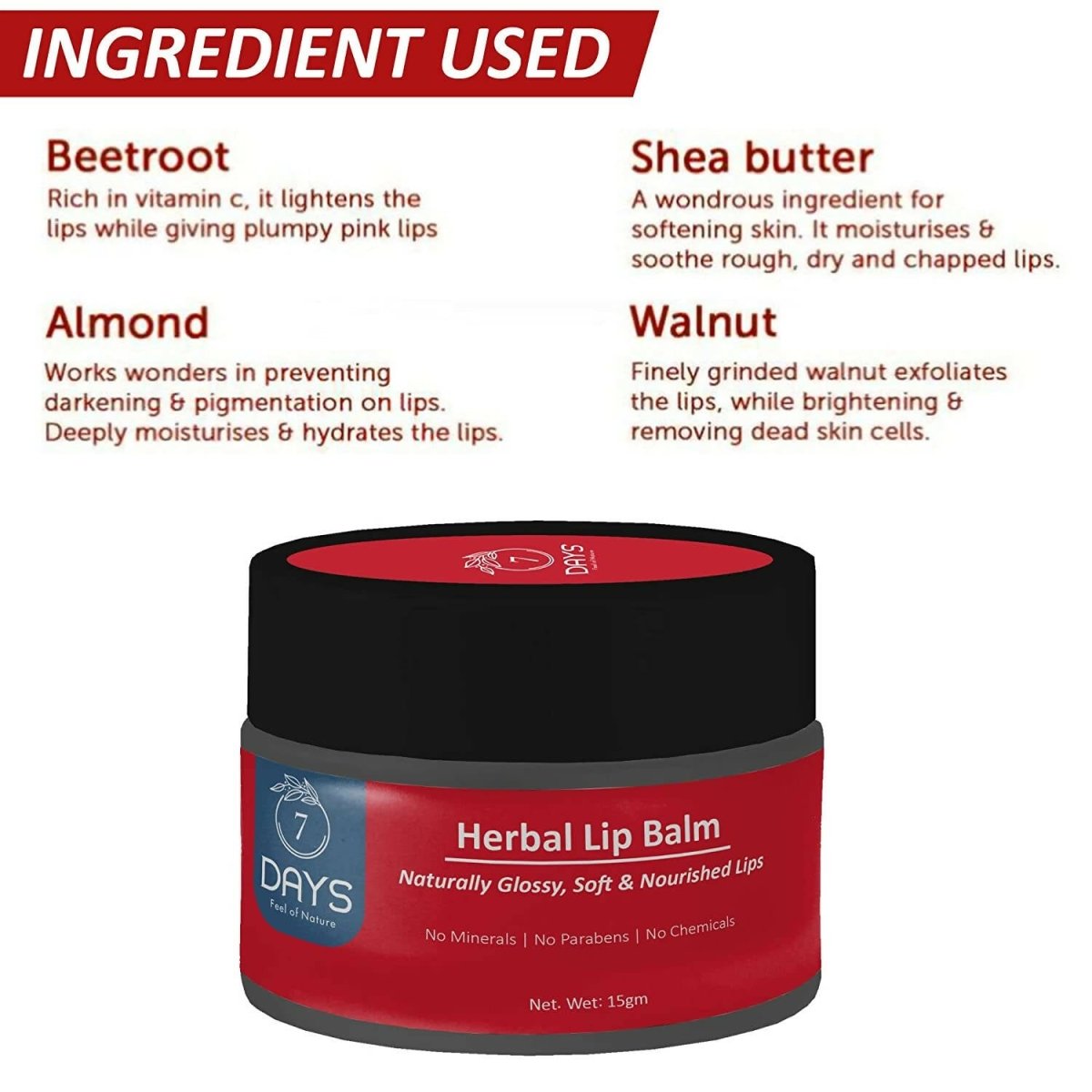 7 DAYS Herbal Lip Balm