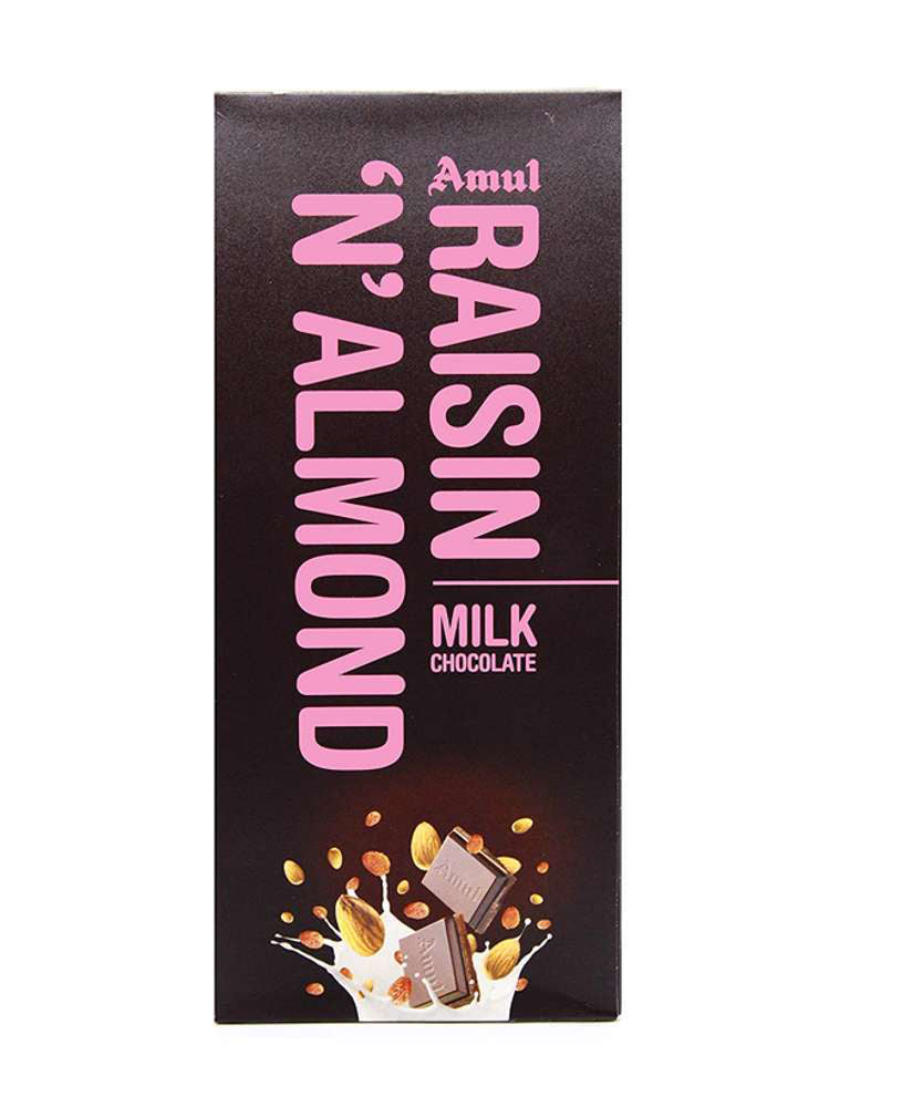 Amul Raisin and Almond Milk Chocolate, 150g