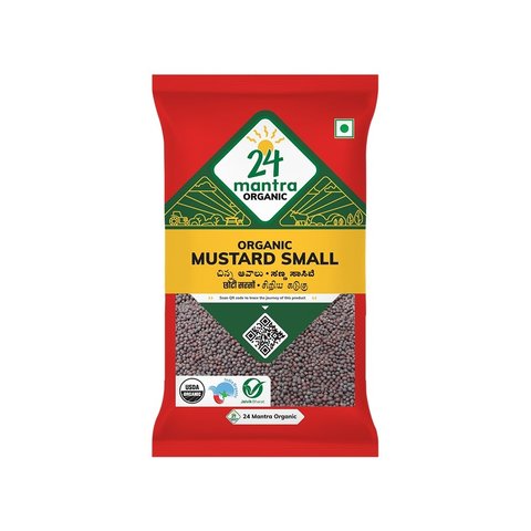 24 Mantra Organic Black (Small) Mustard Seeds / Rai Seeds-100g