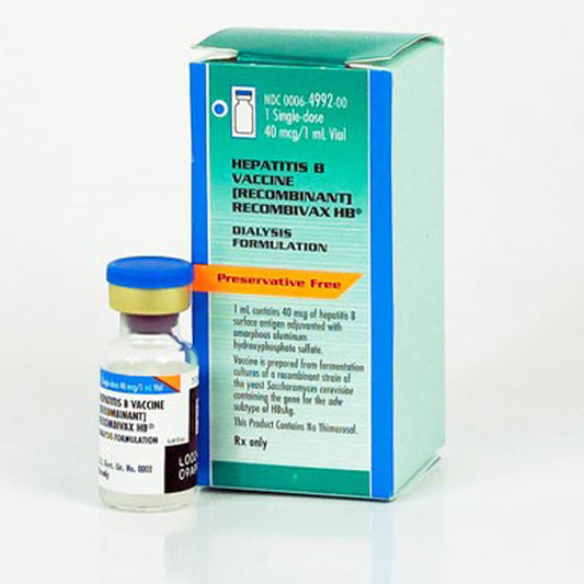 Hepatitis B Vaccine Recombivax HB Dialysis Formulation 40 mcg/1 mL Single-dose Vial **Refrigerated Item
