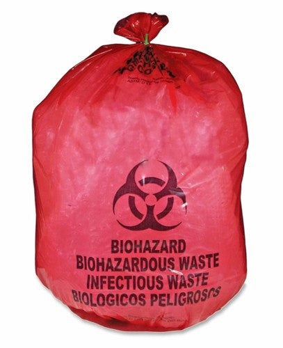 Red Biohazard Bags 23 x 23 - 500/cs - 12 Microns