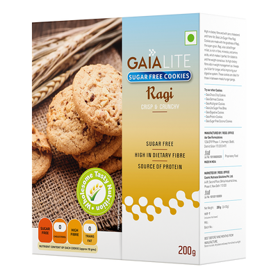 Gaia Lite Sugar Free Cookies – Ragi | 400 gms