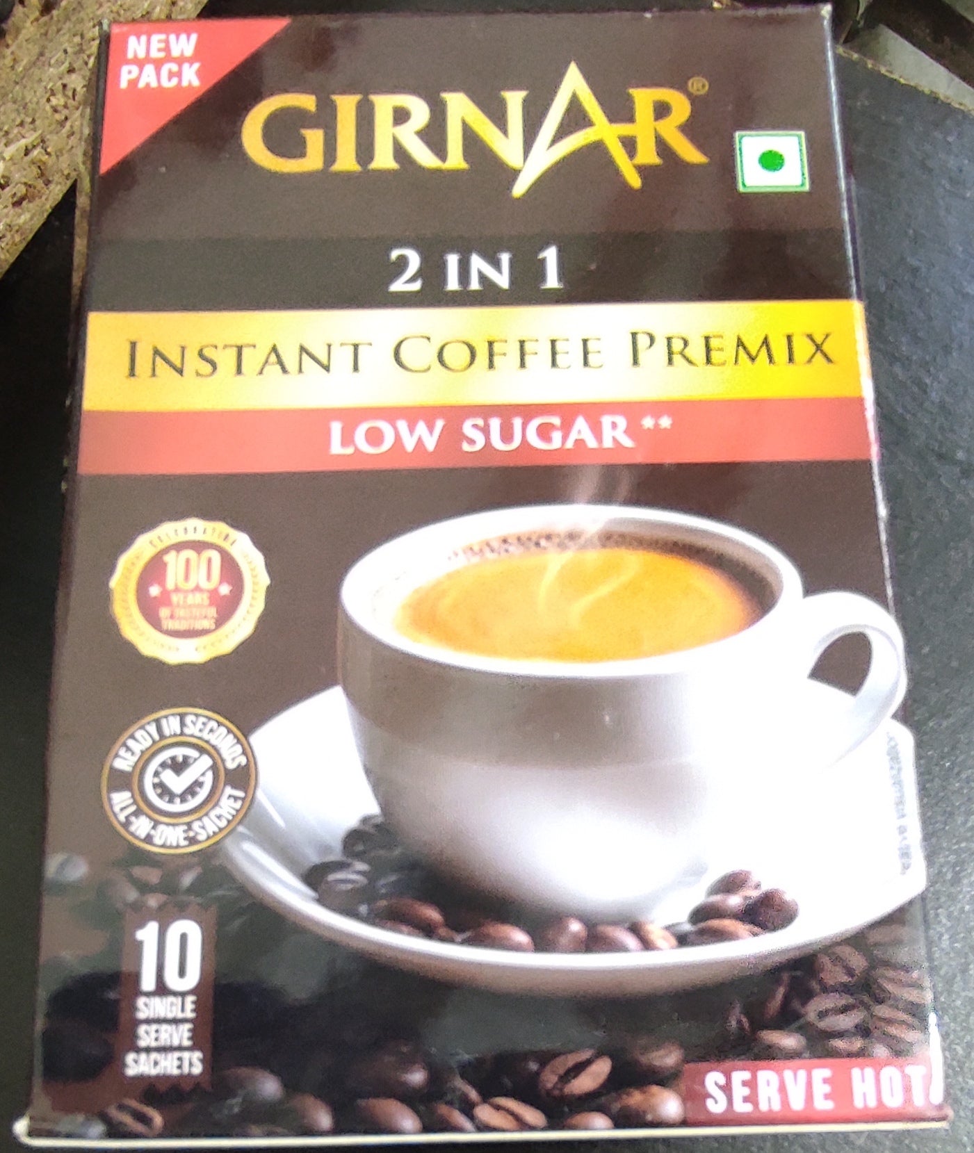 Girnar Instant Coffee 3 in 1 (10 Sachets - Low Sugar)