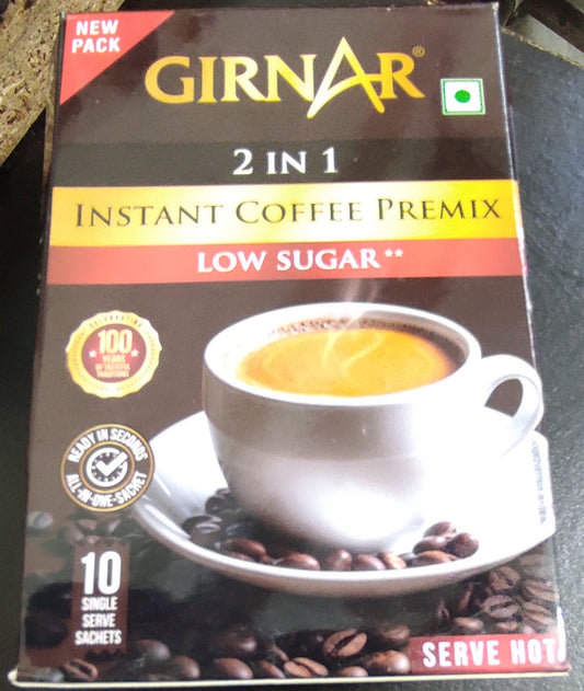 Girnar Instant Coffee 3 in 1 (10 Sachets - Low Sugar)
