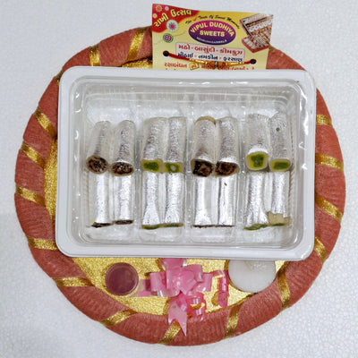 Vipul Dudhiya Sweets Roll Mix Round Fancy Tray | 250 gms