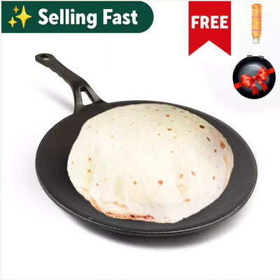 CASTrong Cast Iron Tawa+ Free ₹400 Tadka Pan,Pre-seasoned, Nonstick, 100% Pure, Toxin-free, 25.9cm, 1.9kg