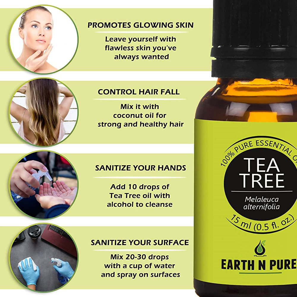 Earth N Pure Essential Oils (Peppermint, Sweet Orange, Eucalyptus, Tea tree, Lavender & Rosemary)