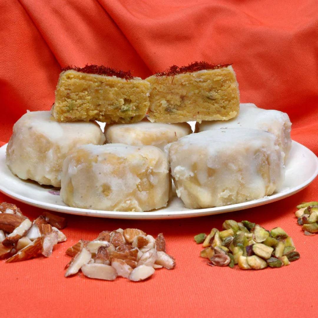 Shah Jamnadas Keshar Badam Pista  Ghari Sugar free - 500 gms
