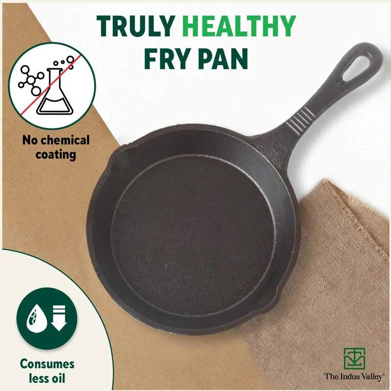CASTrong Cast Iron Fry Pan, Pre-seasoned, Nonstick, 100% Pure, Toxin-free, Induction, 15.2cm, 0.4L, 1.1kg