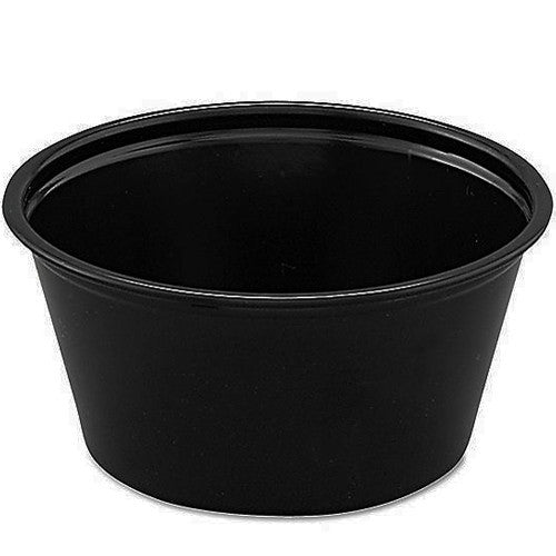 Solo Plastic Souffle Portion Cup, Black 2 oz. 2500/Pack
