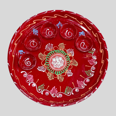 Hand Painted Pooja Aarti Thali | Set of 2