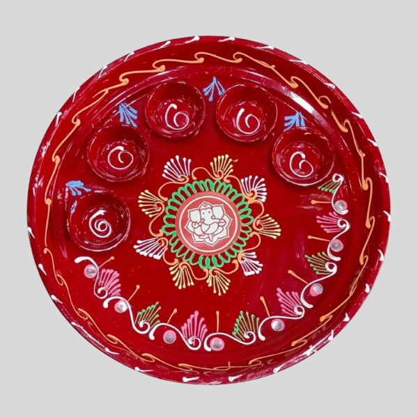 Hand Painted Pooja Aarti Thali | Set of 2