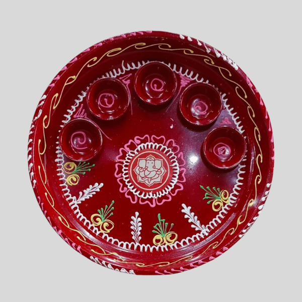 Hand Painted Pooja Aarti Thali | Set of 2