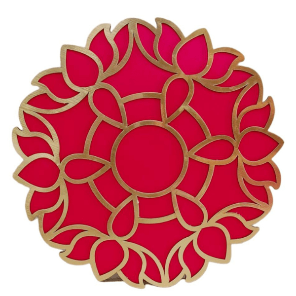 Decorative Wooden MDF cutout Rangoli (Set Of 2)