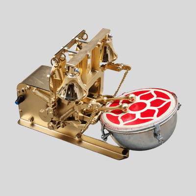 Fully Automatic Mini Electric Aarti Machine | Nagara with Bell & Dholak Sounds | Perfect for Home & Office Temples (Gold)
