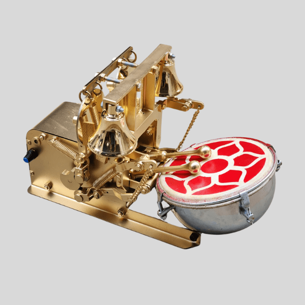 Fully Automatic Mini Electric Aarti Machine | Nagara with Bell & Dholak Sounds | Perfect for Home & Office Temples (Gold)
