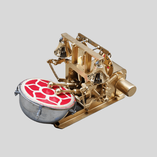 Fully Automatic Mini Electric Aarti Machine | Nagara with Bell & Dholak Sounds | Perfect for Home & Office Temples (Gold)