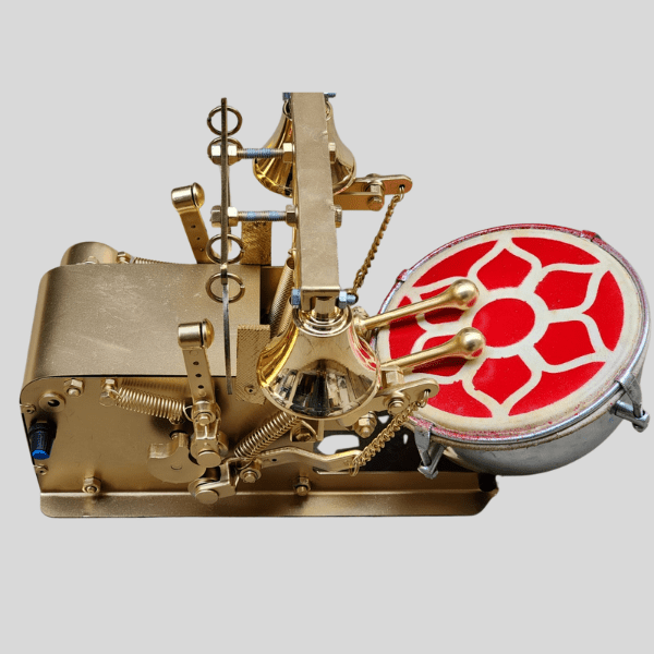 Fully Automatic Mini Electric Aarti Machine | Nagara with Bell & Dholak Sounds | Perfect for Home & Office Temples (Gold)