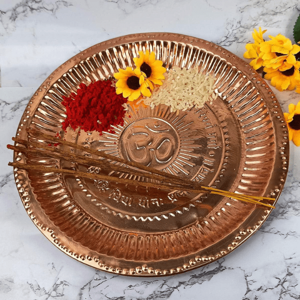 Copper Pooja Plate Thali | Set Of 2 – Himkhand