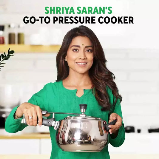 3L+5L QuicKooker Stainless Steel Pressure Cooker Combo+ Free ₹600 Wood Chopping Board, Premium Quality, Tri-ply (3 Layer) Heavy Bottom, 3Yr Warranty, ISI Certified, Induction & Gas