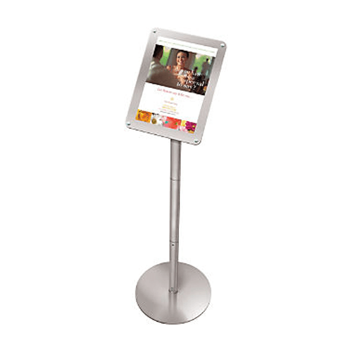 Floor Stand Sign Holder Displays 8 1/2” x 11” Signs, 45” Tall