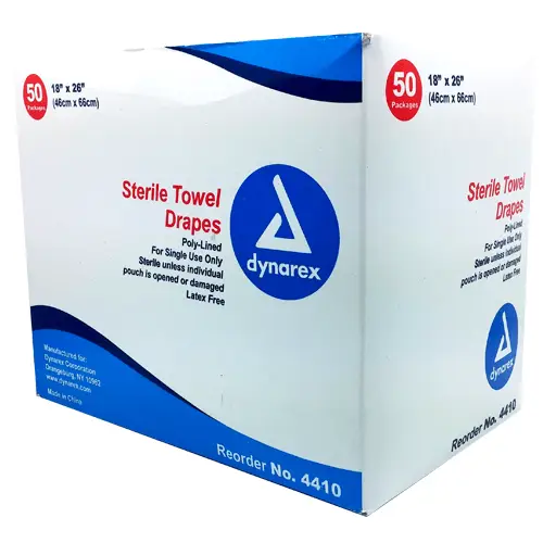 Towel Drapes, Sterile, Plain 18 x 26 inch Poly-Lined 50/box